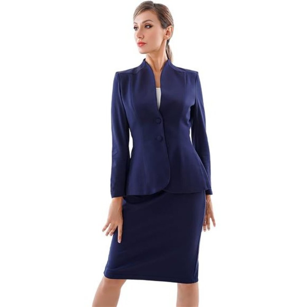Women's Formal Office Business Work Jacket Skirt Suit Set